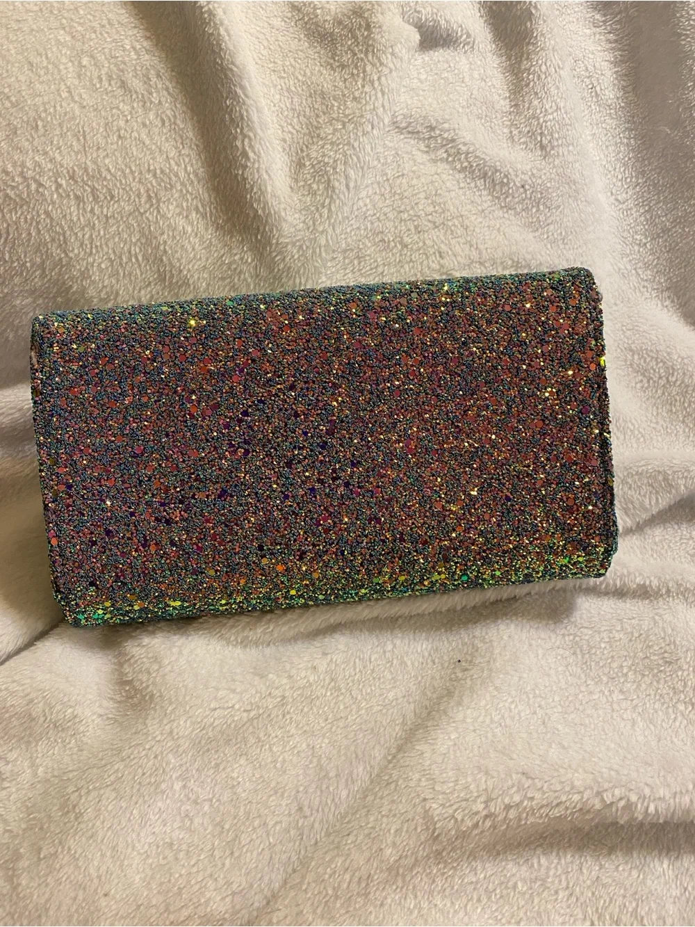 Multicolor Glitter Envelope Clutch — Sparkling Evening Wristlet
